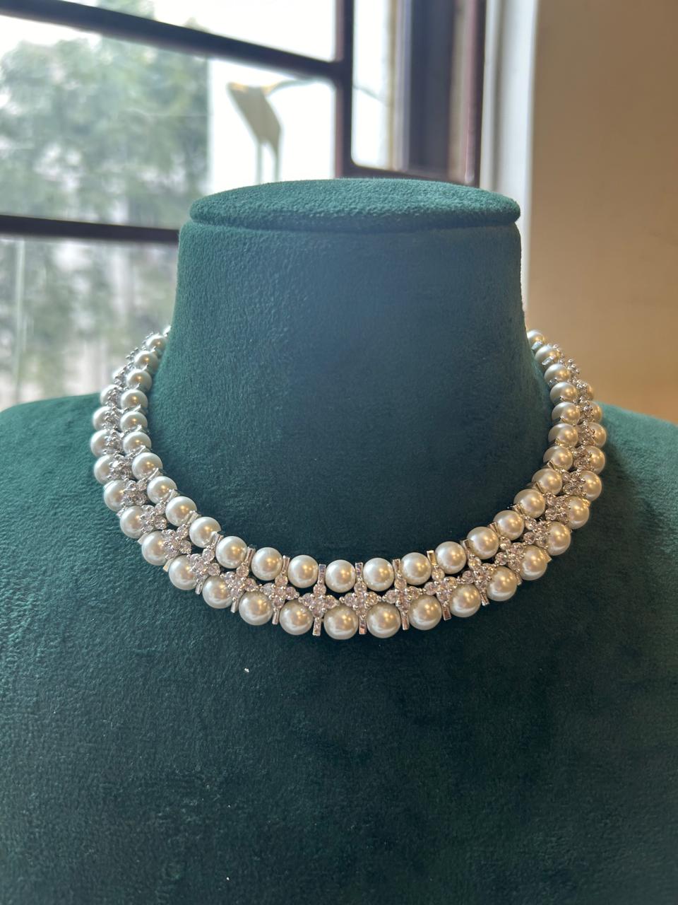 Aditi Pearl & Diamond Choker