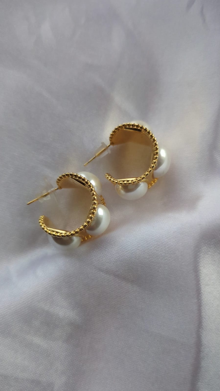 Amber Pearl Hoops