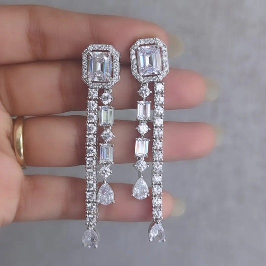 Emerald Cut Diamond Cocktail Earrings