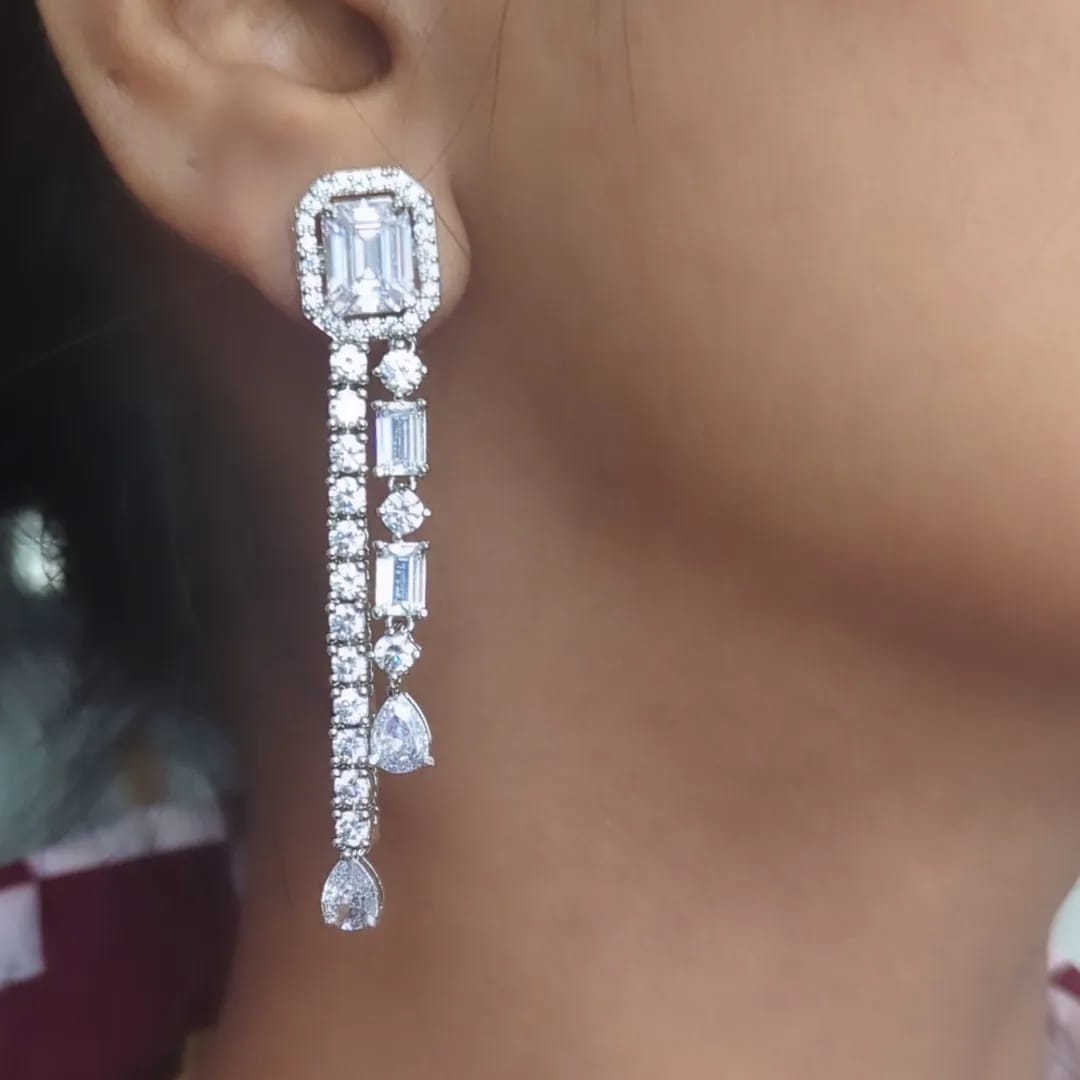 Emerald Cut Diamond Cocktail Earrings