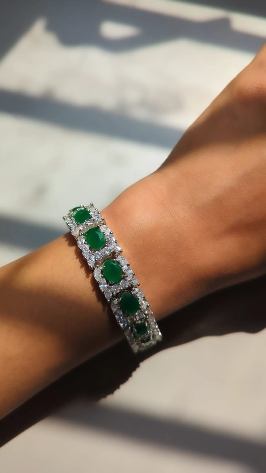 Emerald & Diamond Tennis Bracelet