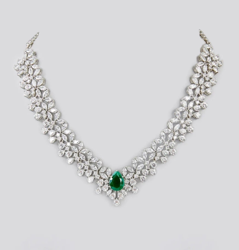 Preeti Emerald & Diamond Set
