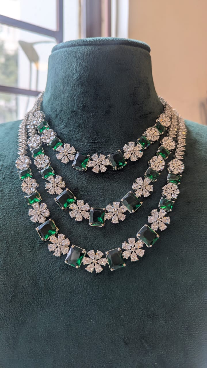 Prativa Emerald Necklace Set