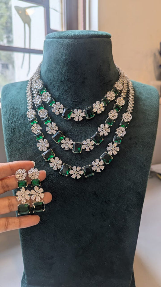 Prativa Emerald Necklace Set