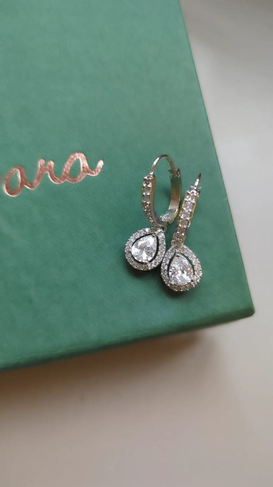 Sristhi Pear Diamond Hoops