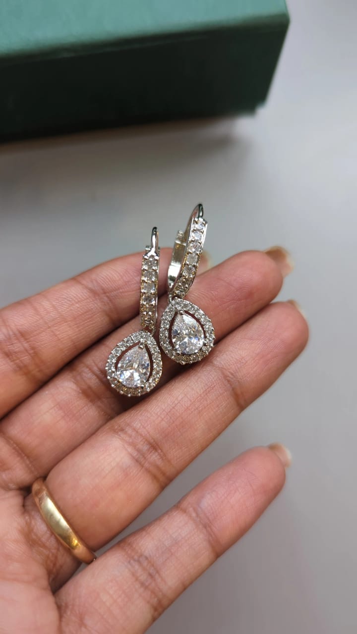 Sristhi Pear Diamond Hoops