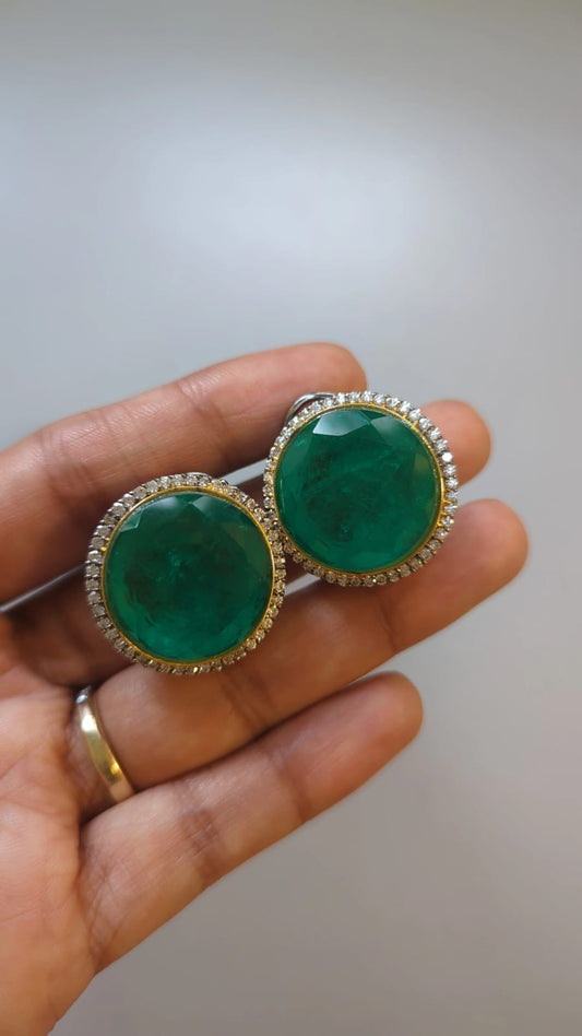 Kriti Emerald Studs