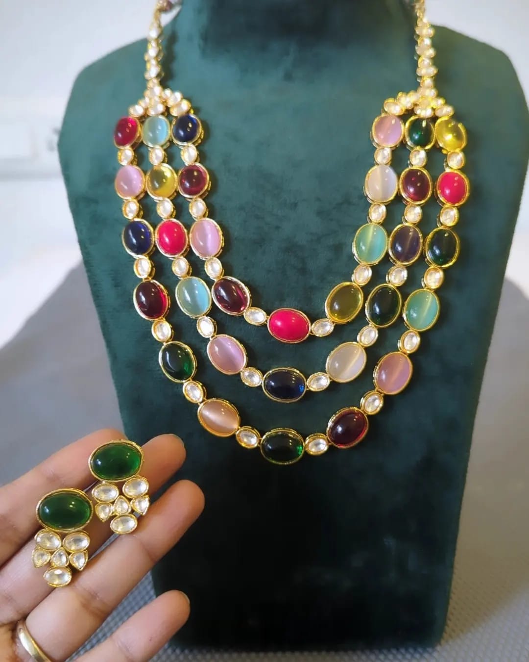 Navratan Necklace Set