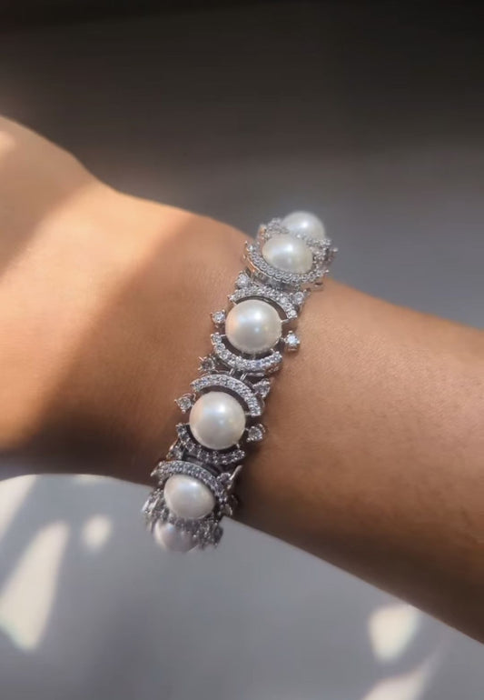 Sobia Diamond and Pearl Bracelet